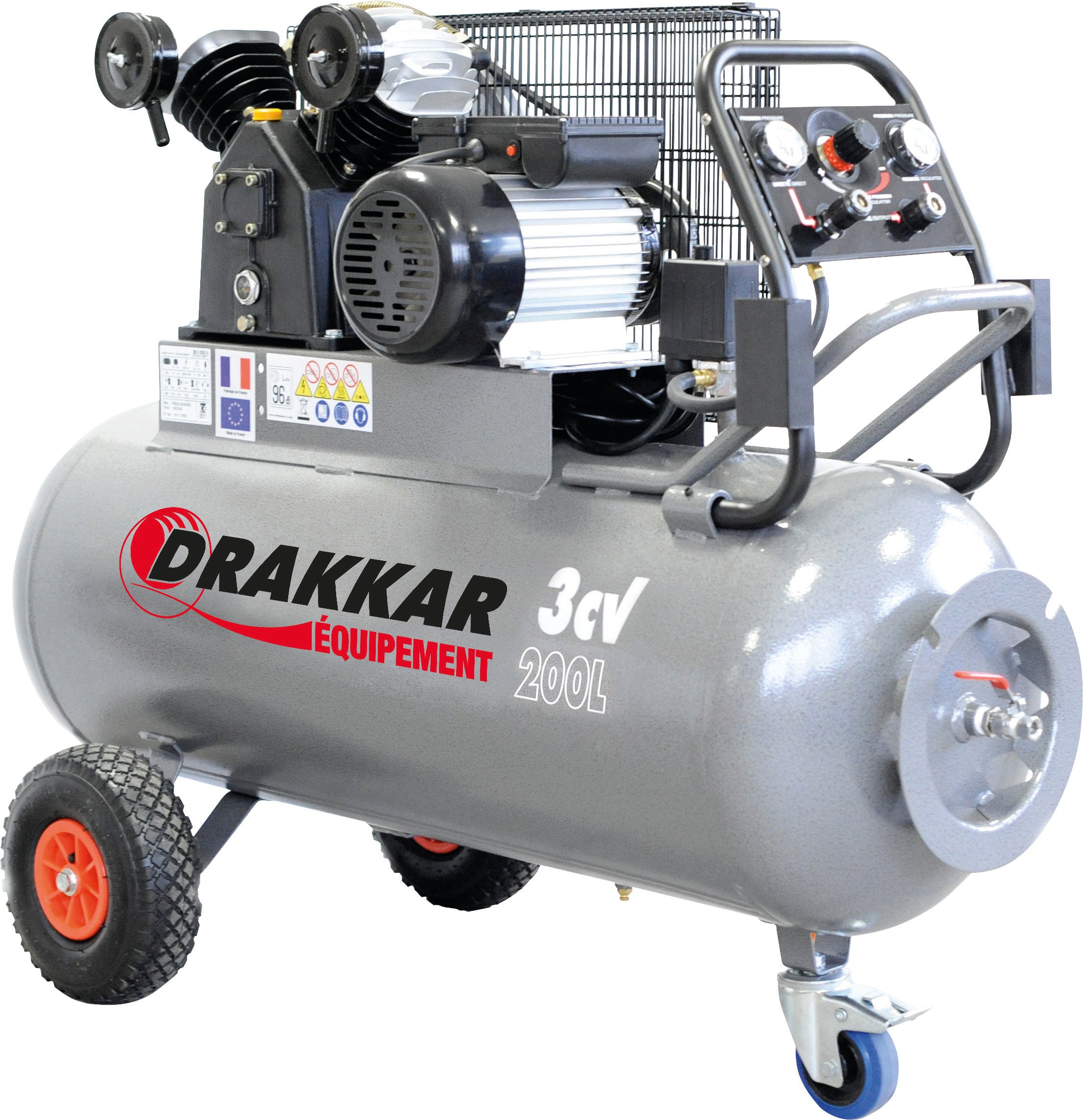 Compresseur à courroie 200L 3CV Drakkar