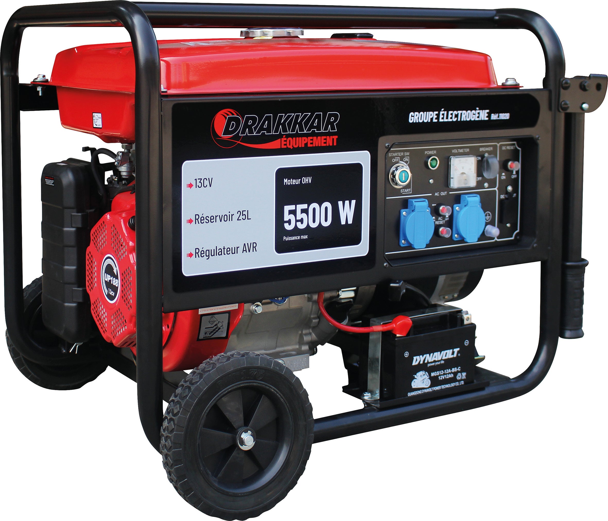 Groupe électrogène 13CV AVR Drakkar 5500W avec démarrage électrique