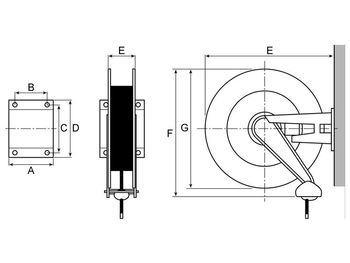 Enrouleur de tuyau 15m eau 150°C Universel, caoutchouc synthétique, raccords galvanisés – Image 4
