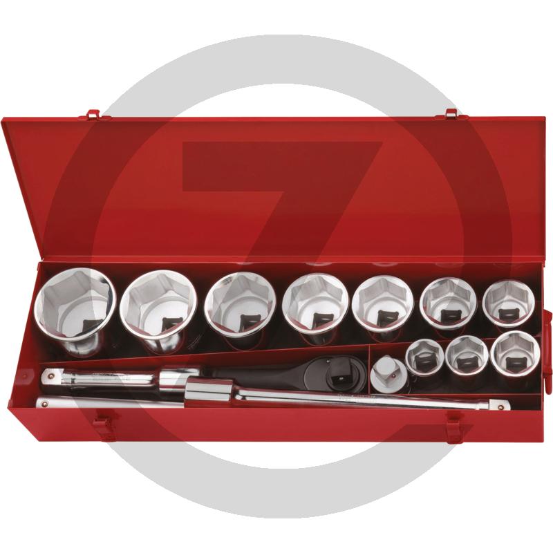 Coffret de douilles 1" KS Tools Classic 15 pièces en Chrom Vanadium