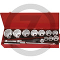 Coffret de douilles 1" KS Tools Classic 15 pièces en Chrom Vanadium