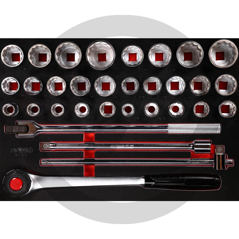 Insert de clé à douille KS Tools 32 pièces résistant à l'huile et aux produits chimiques