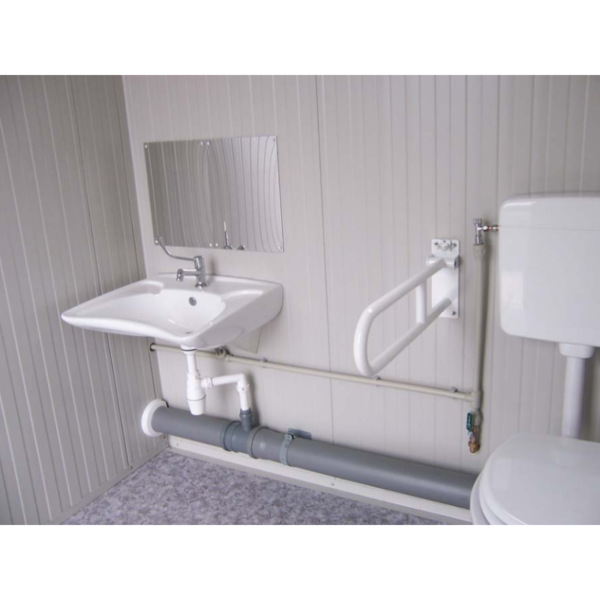 Bloc sanitaire PMR neuf avec WC PMR, lavabo PMR, WC standard et lave-mains – Image 9