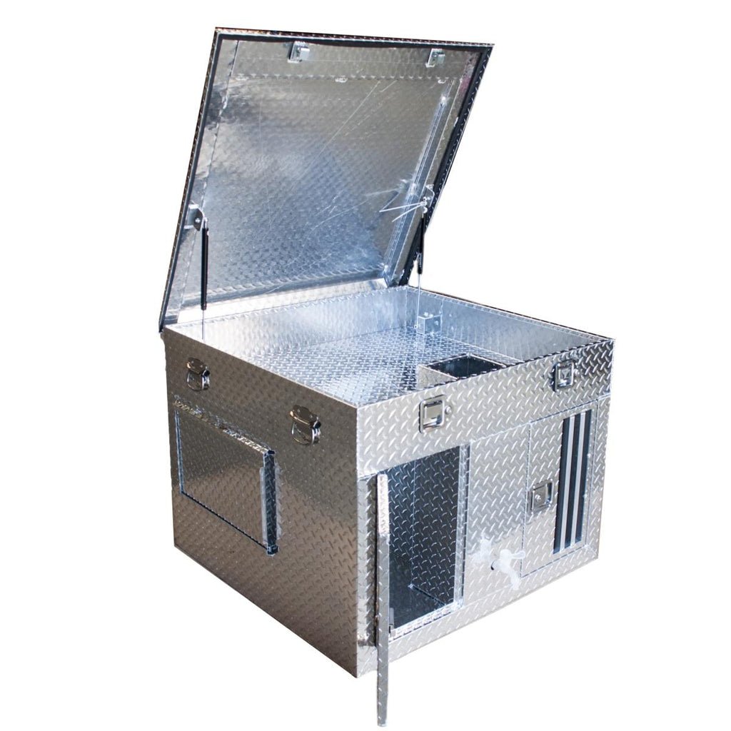 Coffre transport de chiens 1000 x 930 x 760 mm, 30 kg, Aluminium strié – Image 3