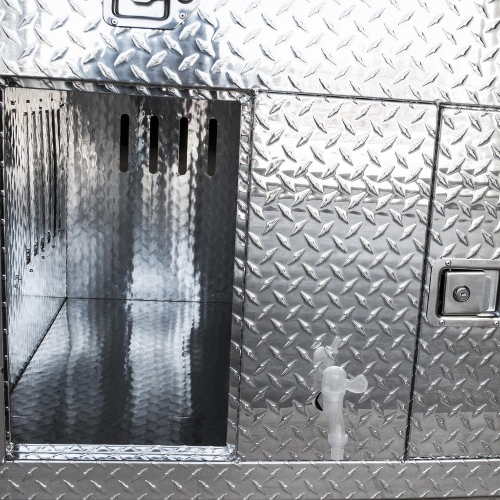 Coffre transport de chiens 1000 x 930 x 760 mm, 30 kg, Aluminium strié