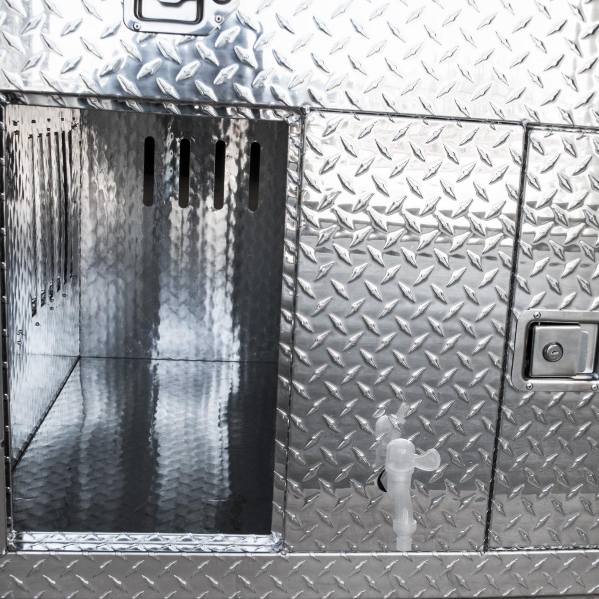 Coffre transport de chiens 1000 x 930 x 760 mm, 30 kg, Aluminium strié