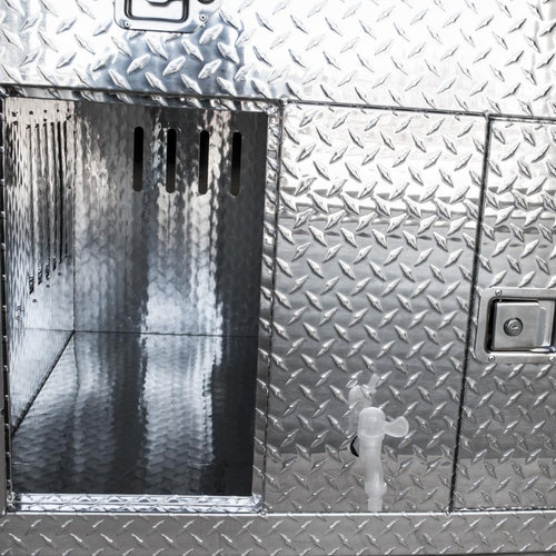 Coffre transport de chiens 1000 x 930 x 760 mm, 30 kg, Aluminium strié
