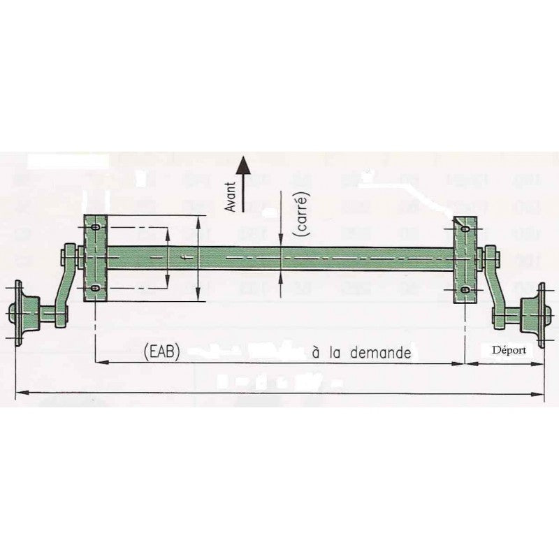 Essieu freiné PAILLARD / KNOTT 1300kg 5T140 EAB – Image 2