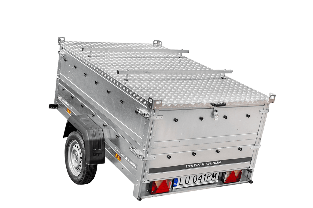 Remorque légère 200x125 UNITRAILER GARDEN 201 KIPP avec côtés BIS et couverture en aluminium