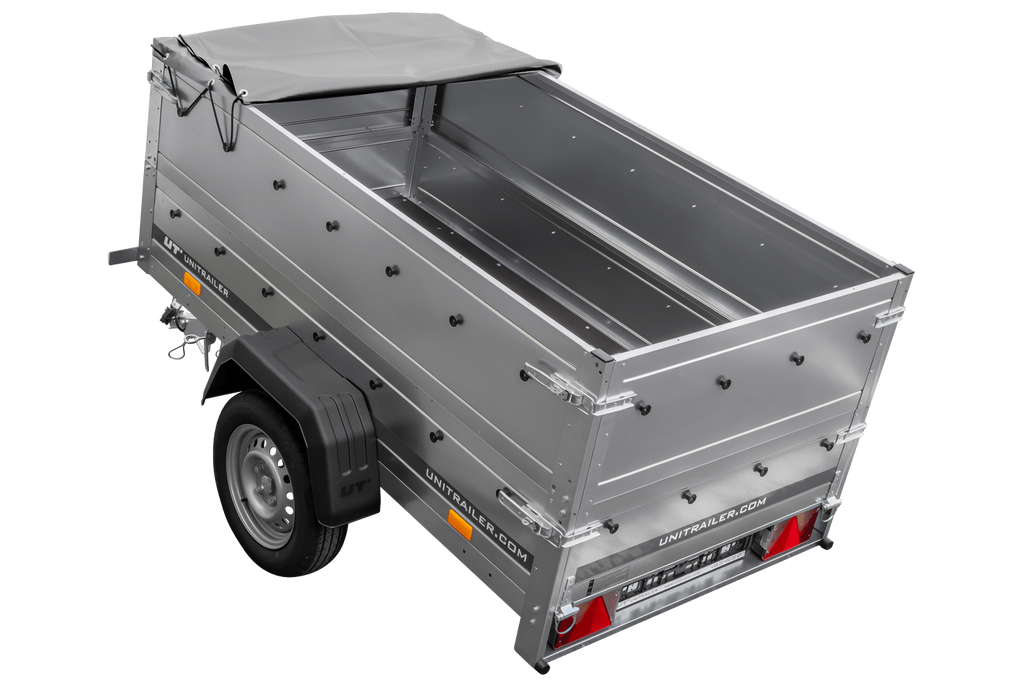 Remorque neuve 200x106 avec bâche plate, rehausses de ridelles et roue jockey - Garden Trailer 200 KIPP