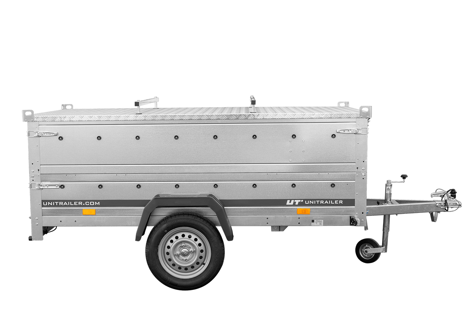 Remorque un essieu 230x125 UNITRAILER GARDEN 230 KIPP avec côtés BIS et couverture en aluminium