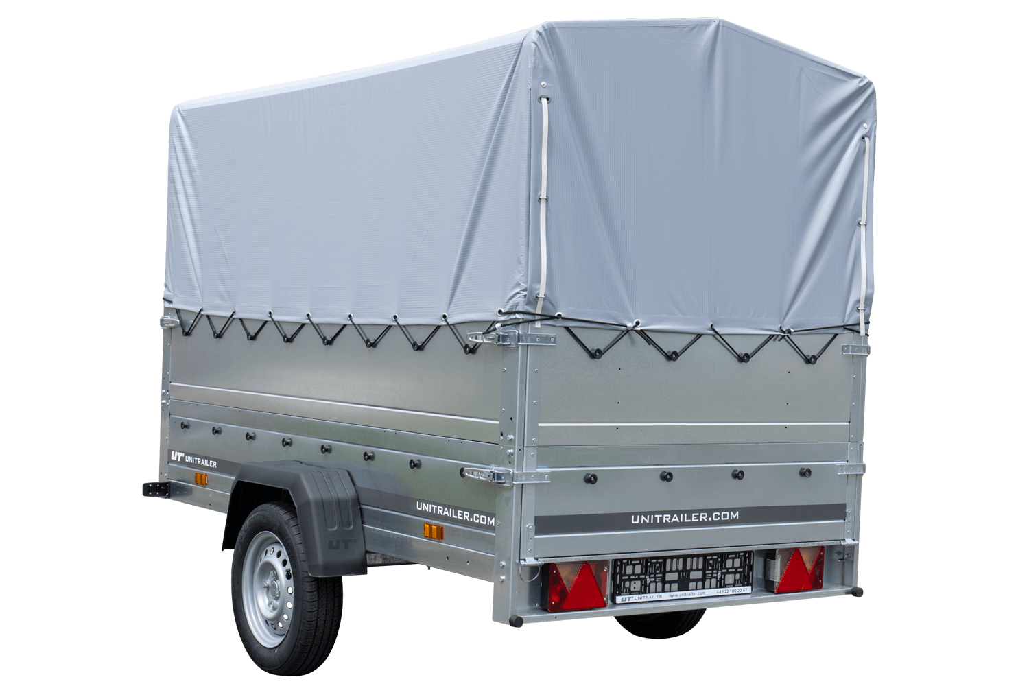 Remorque haute avec rehausses de ridelles et bâche haute - 2,30 x 1,25 m - Garden Trailer 230 KIPP
