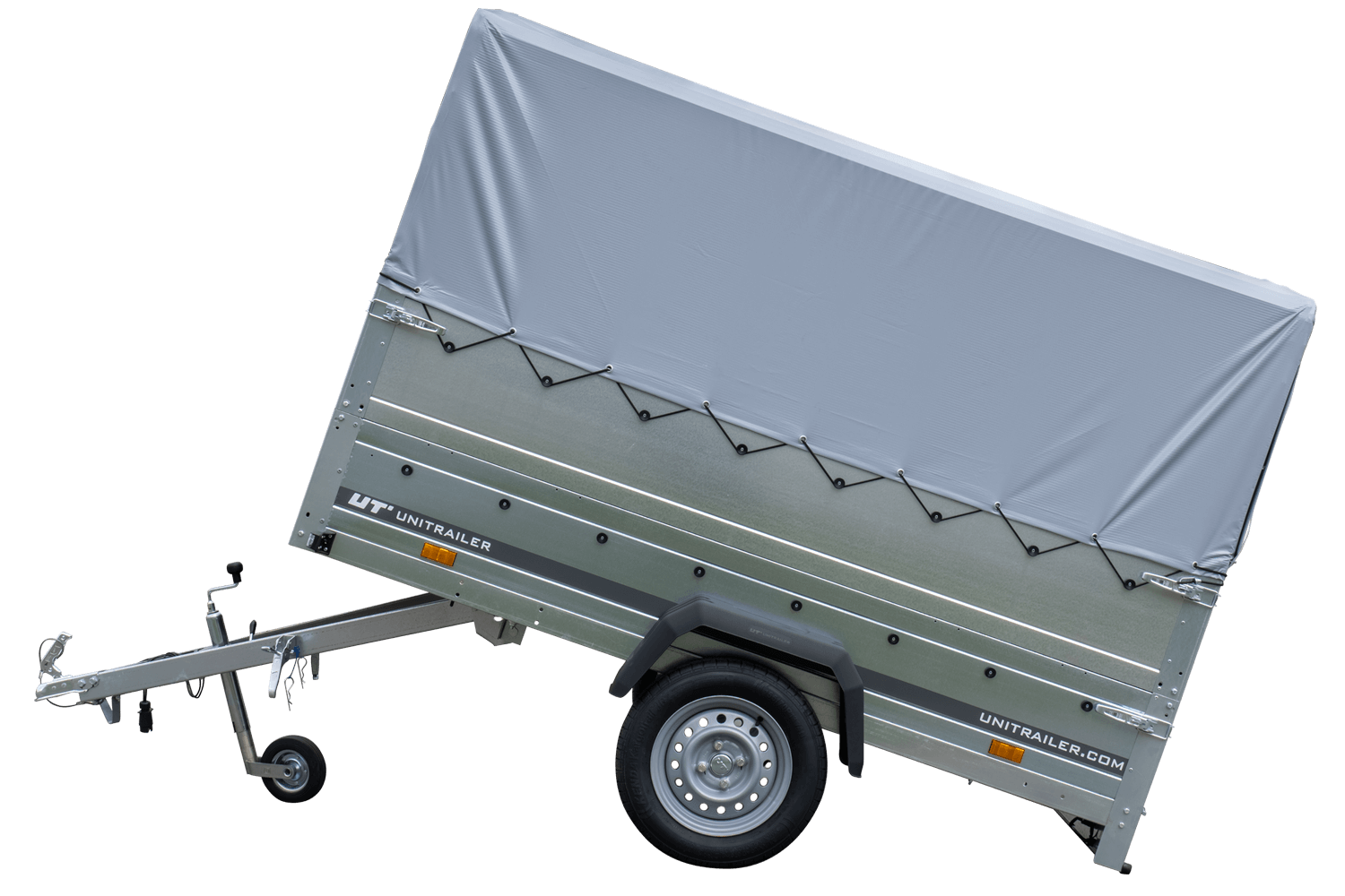 Remorque haute avec rehausses de ridelles et bâche haute - 2,30 x 1,25 m - Garden Trailer 230 KIPP